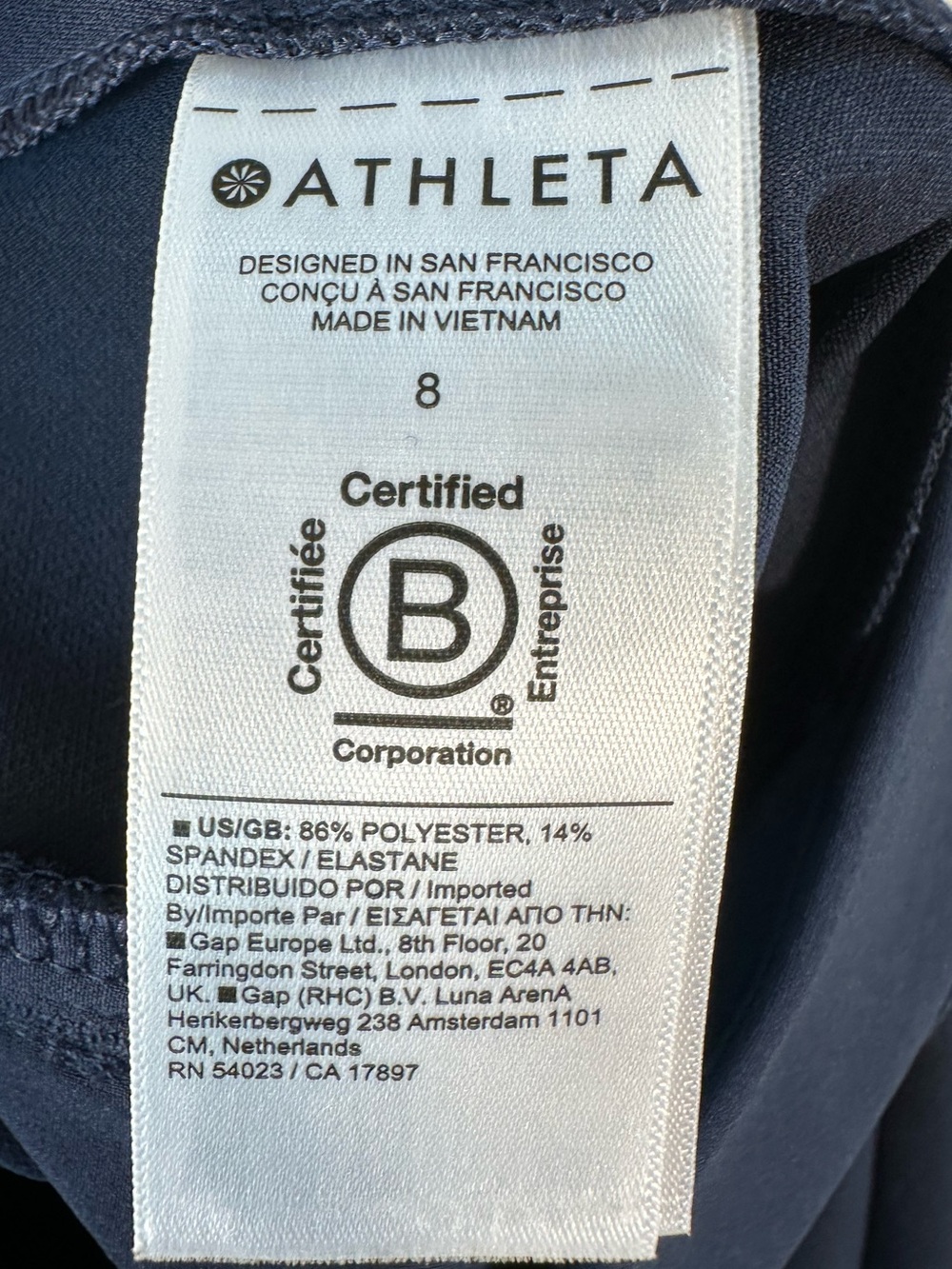 Athleta Endless High Rise Pant Navy Pull-On Stretch Slim Ankle Trouser Size 8 - Picture 6 of 9